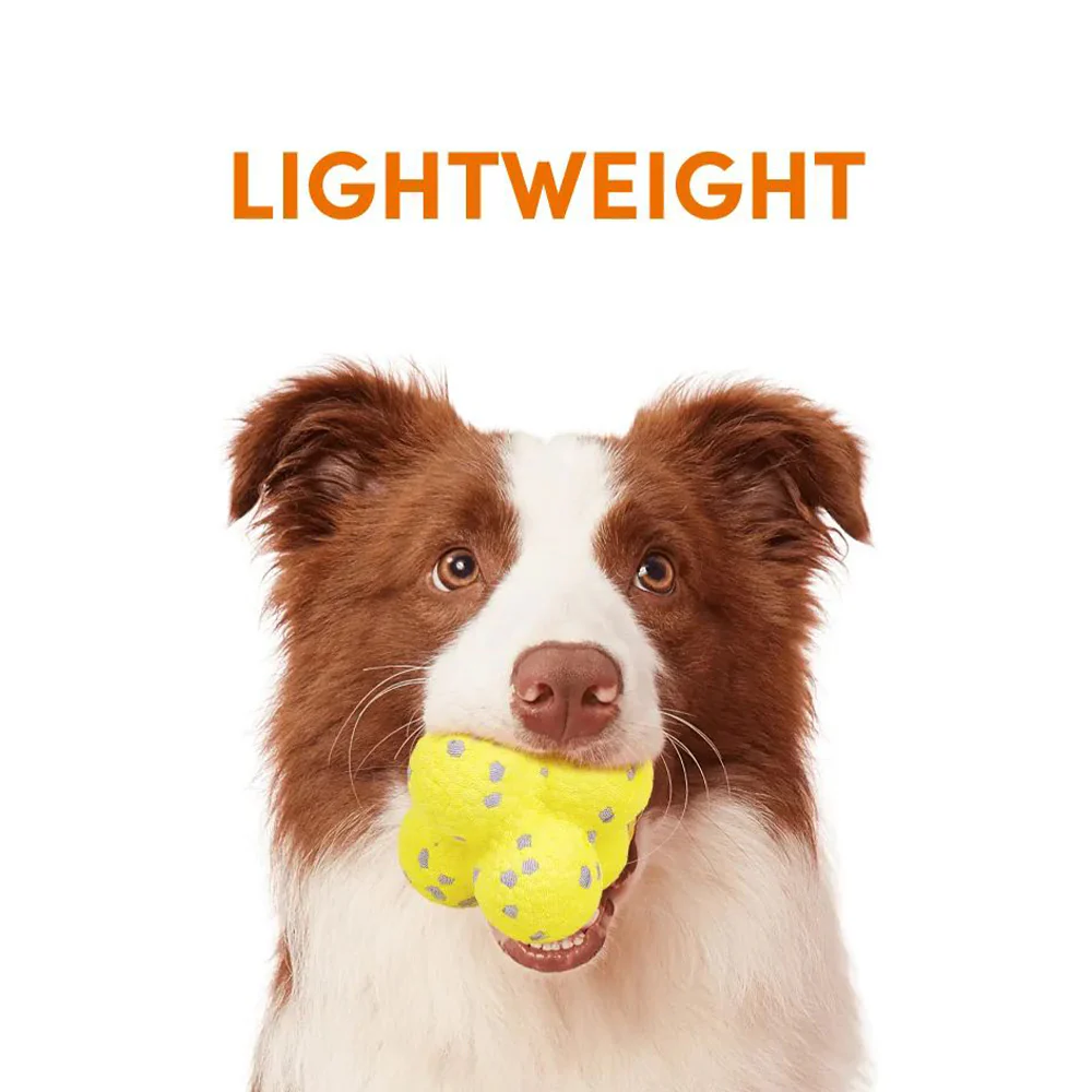 FOFOS The Amazing Ultra-Durable Yellow/Grey Bounce Dog Toy Ball - Image 3