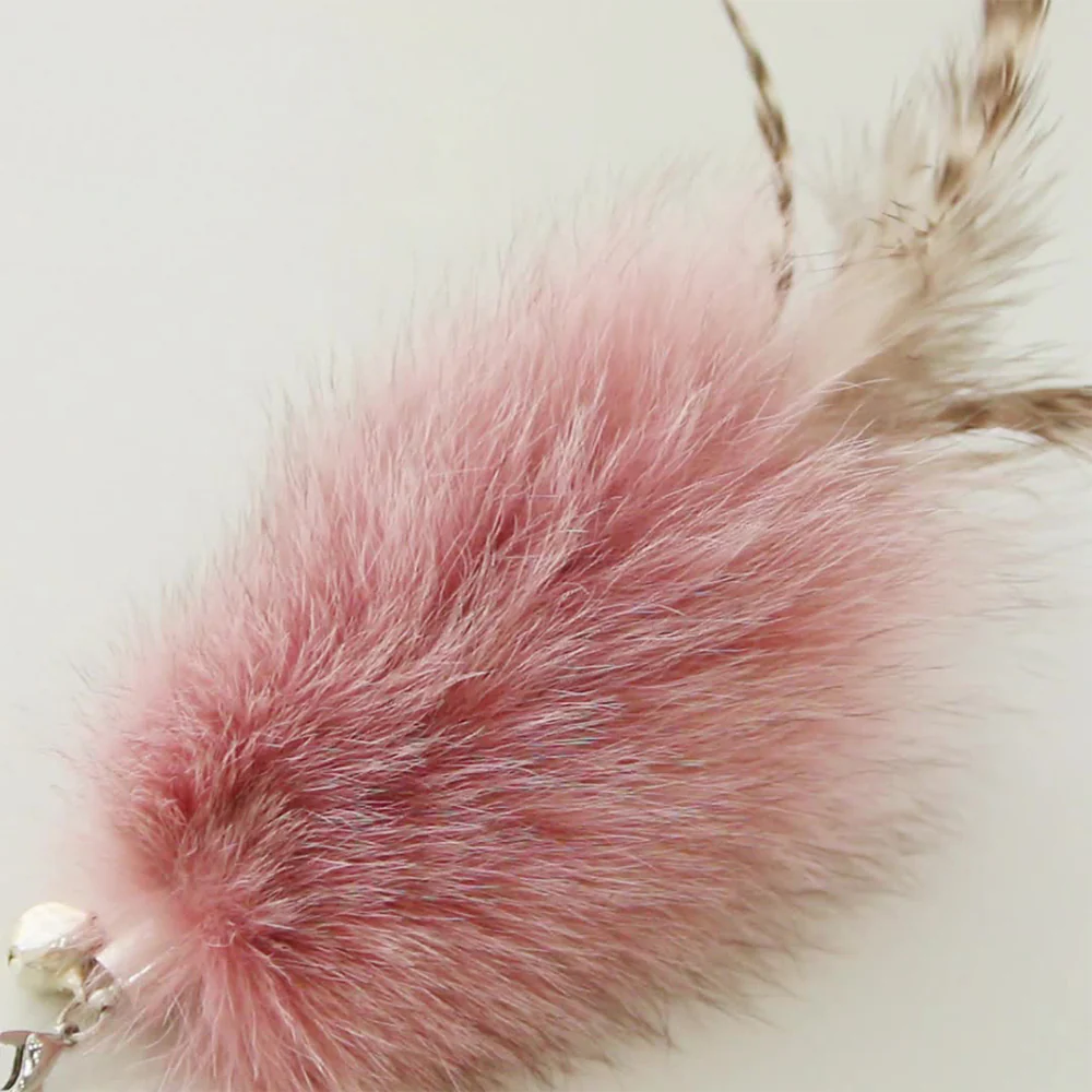 Fox Fur Wood Rod And Wire Cat Teaser Wand - Image 2
