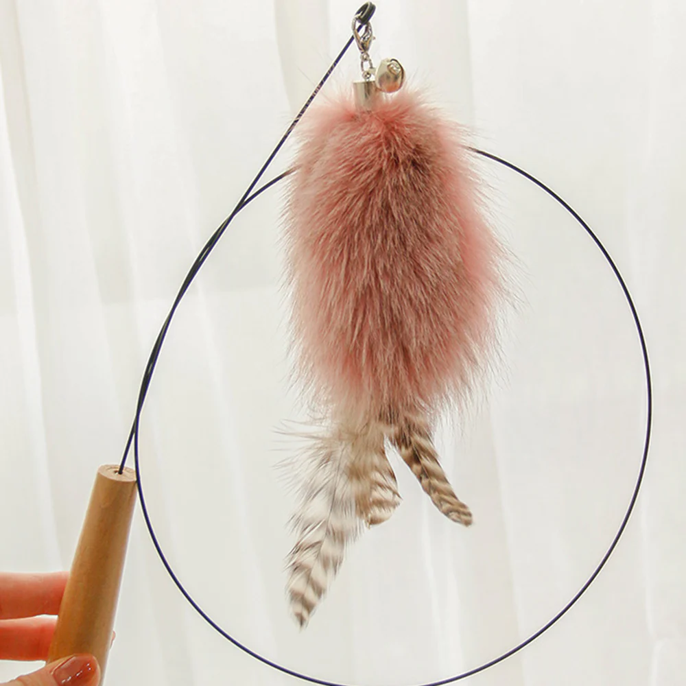 Fox Fur Wood Rod And Wire Cat Teaser Wand - Image 4