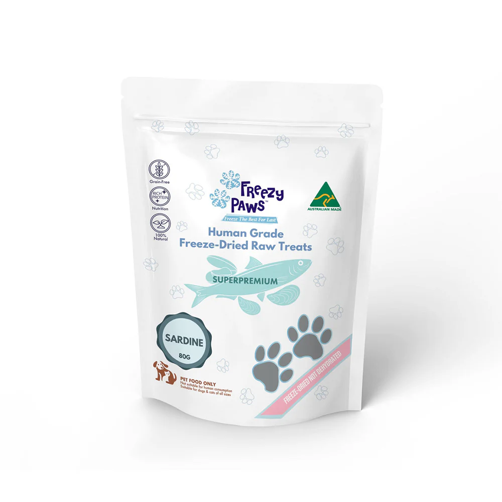 FREEZY PAWS Whole Sardines Freeze Dried Pet Treats 80g