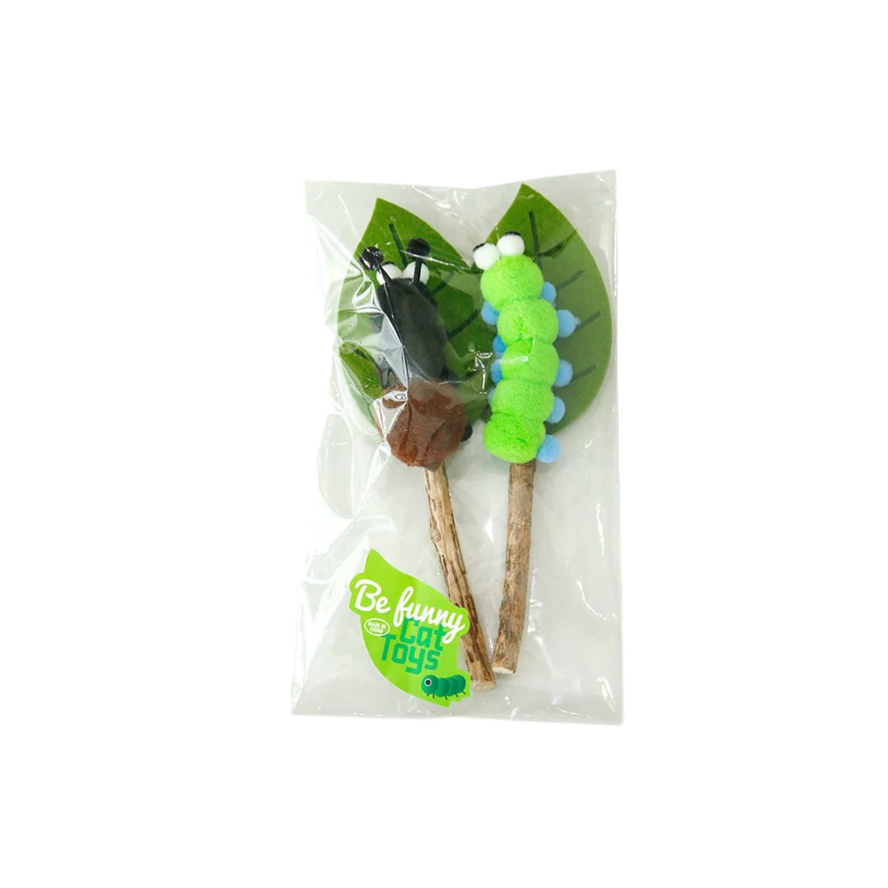 Green Caterpillar Ant Set Wooden Knot Molar Stick