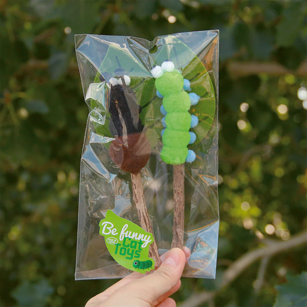Green Caterpillar Ant Set Wooden Knot Molar Stick - Image 2