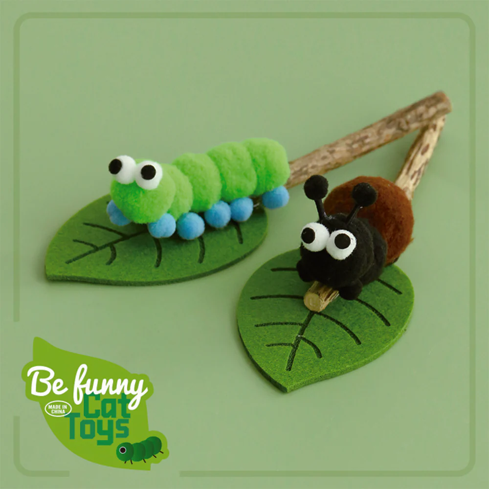 Green Caterpillar Ant Set Wooden Knot Molar Stick - Image 4