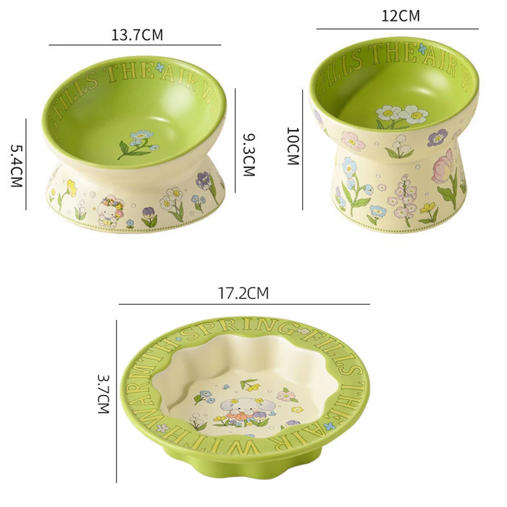 Green Rabbit Ceramic Pet Bowl - Image 2