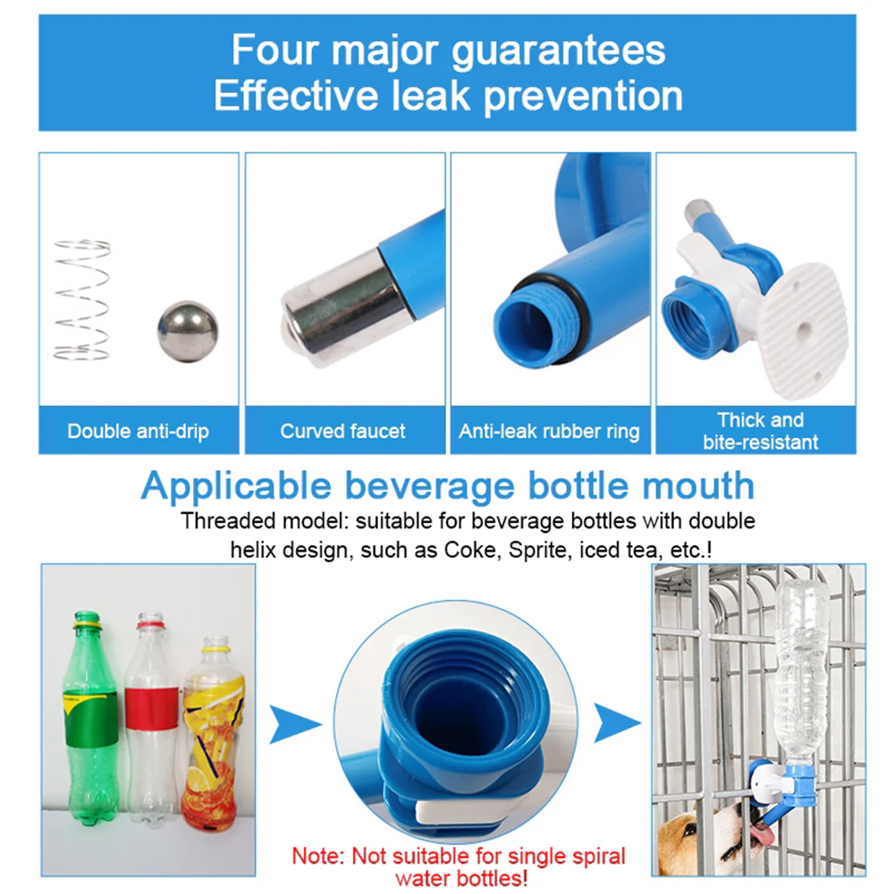 Hanging Pet Water Bottle Connector-Water Head Attachment for Cages - Image 6