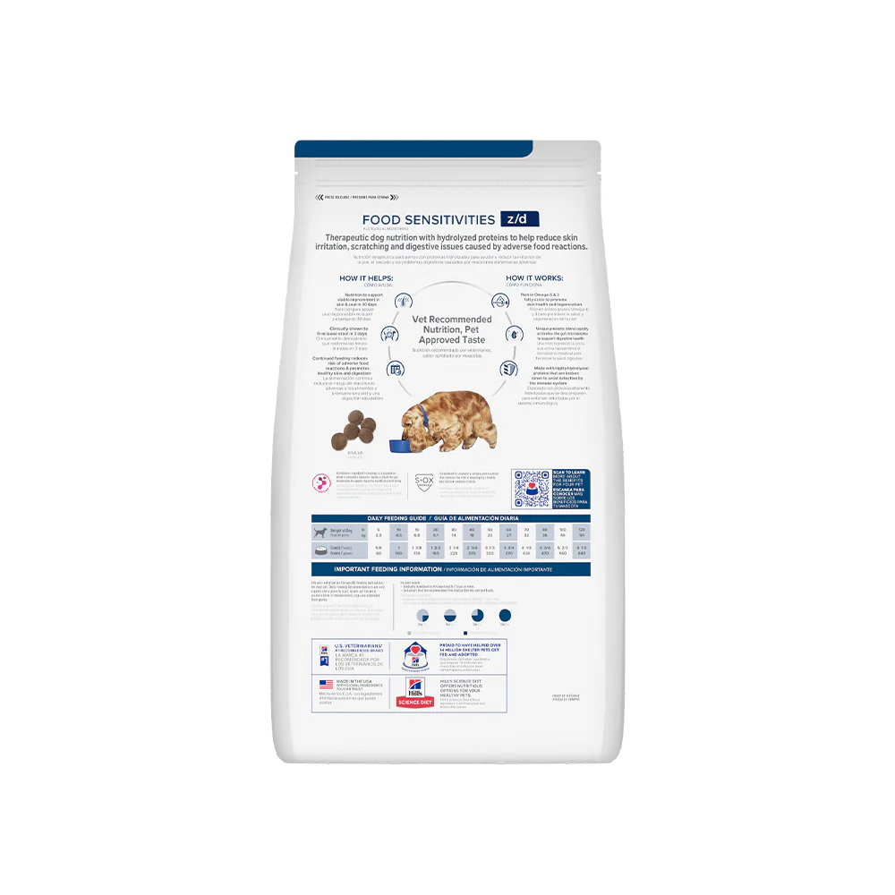 HILLS PRESCRIPTION DIET
Z/D Skin & Food Sensitivities Adult Dry Dog Food 3.6kg - Image 2