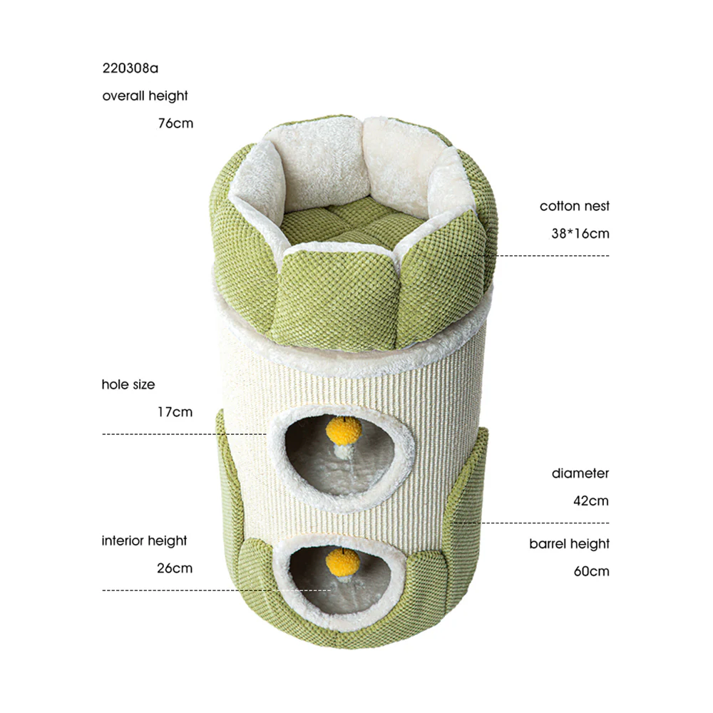 HONEYPOTCAT Arctic Snug Double Sisal Barrel  - 75cm 220308a - Image 2