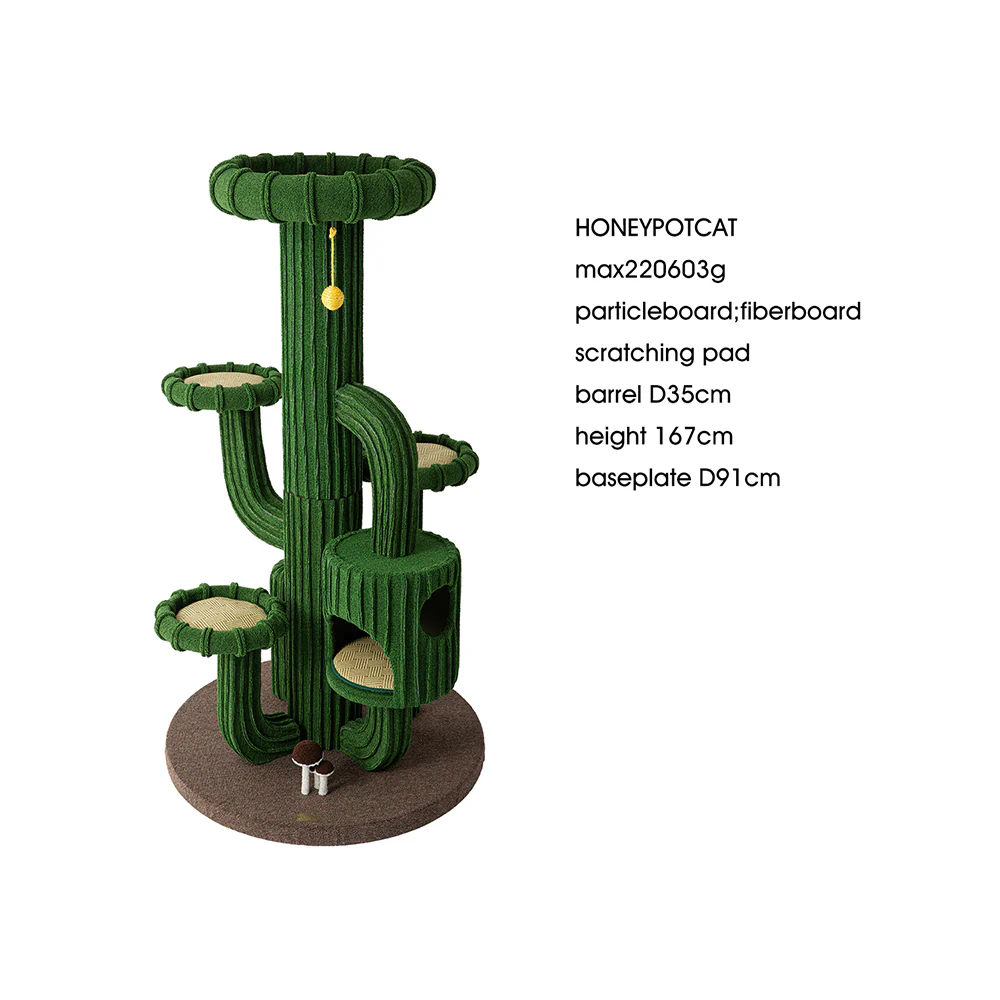 HONEYPOTCAT Cactus Cat Tree Tower - 167cm max220603g - Image 3