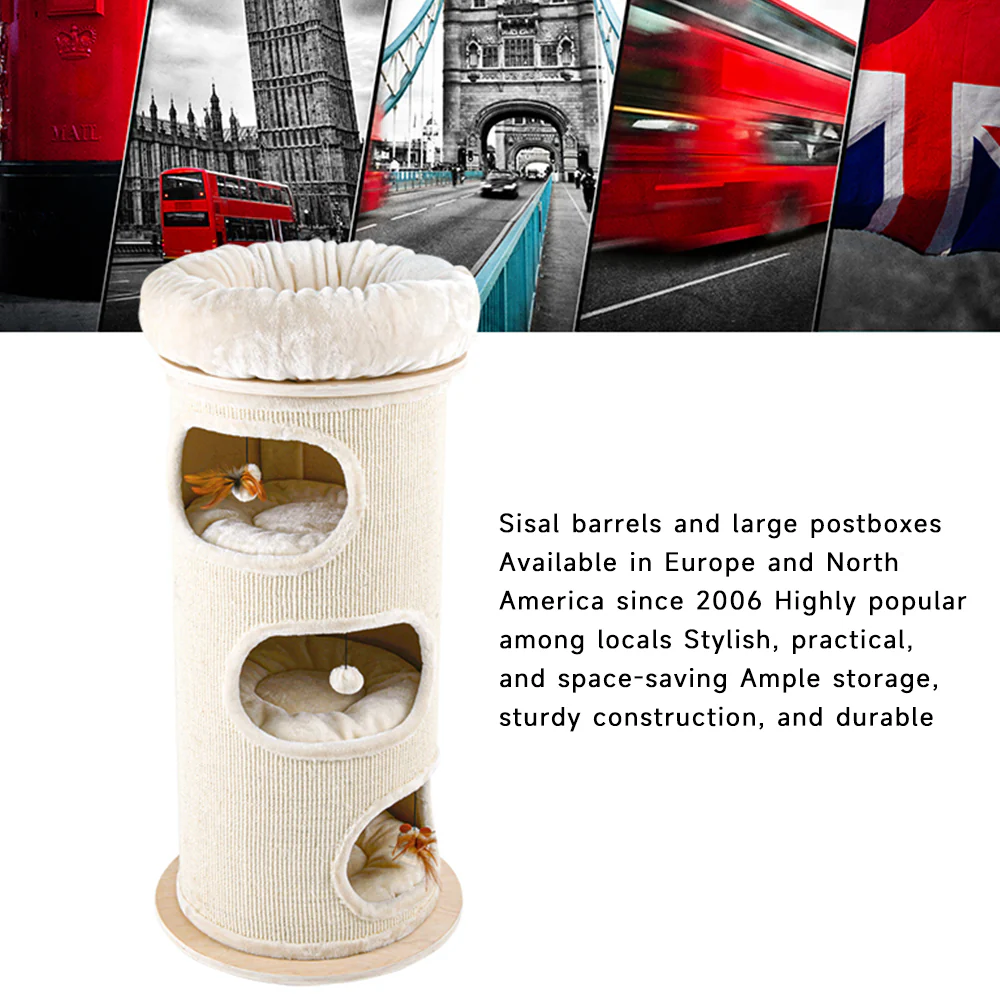 HONEYPOTCAT Cosy Sisal Barrel With Plush Top 2504s/2504/2504pro - Image 2