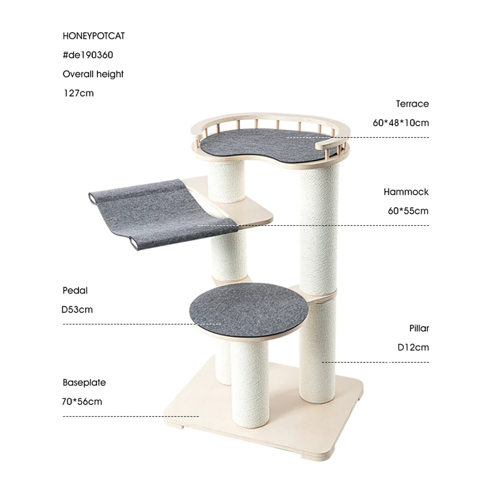 HONEYPOTCAT Leisure Loft With Hammock & Scratch Post 190360/de190360 - Image 4