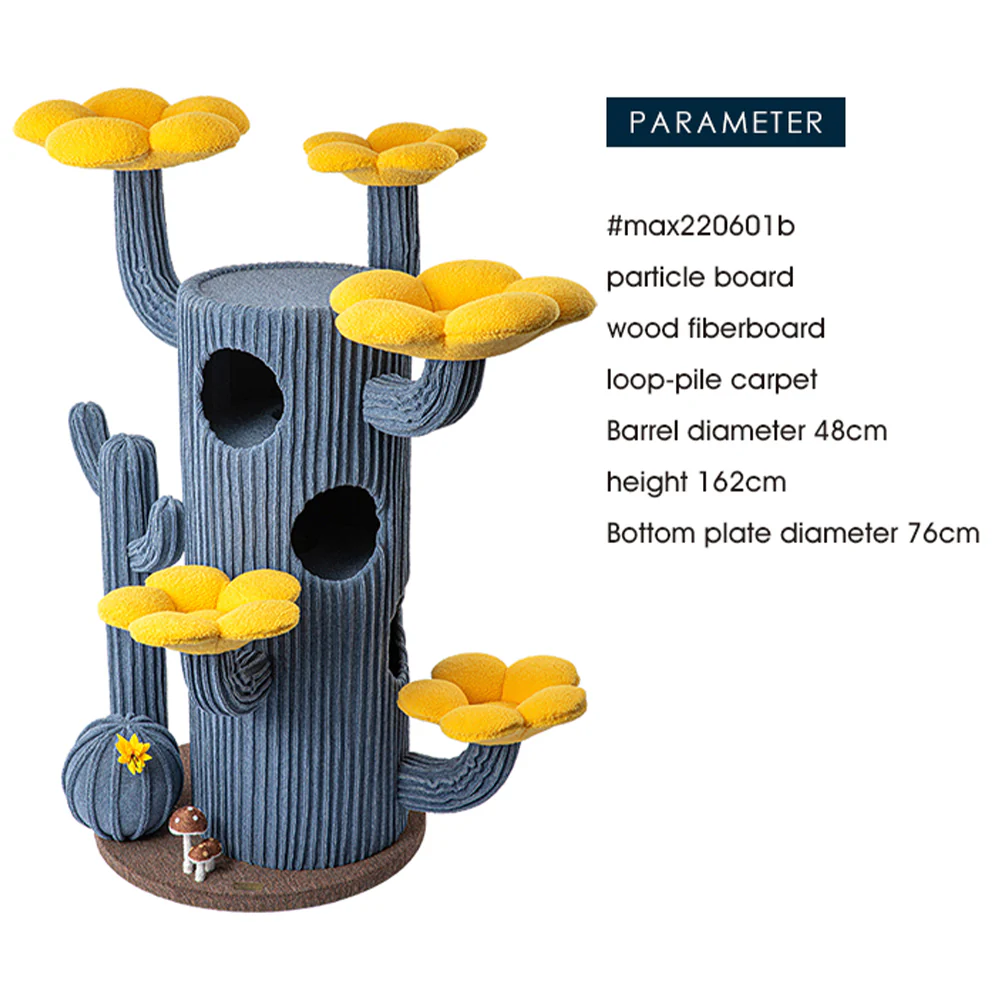 HONEYPOTCAT Luxe Cactus Bloom Cat Tree - 162cm max220601b/max220601g - Image 6