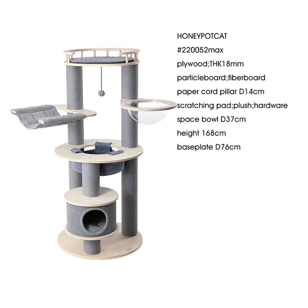 HONEYPOTCAT Majestic Reinforced Multi-Level Cat Tree 220052pro/220052max - Image 9