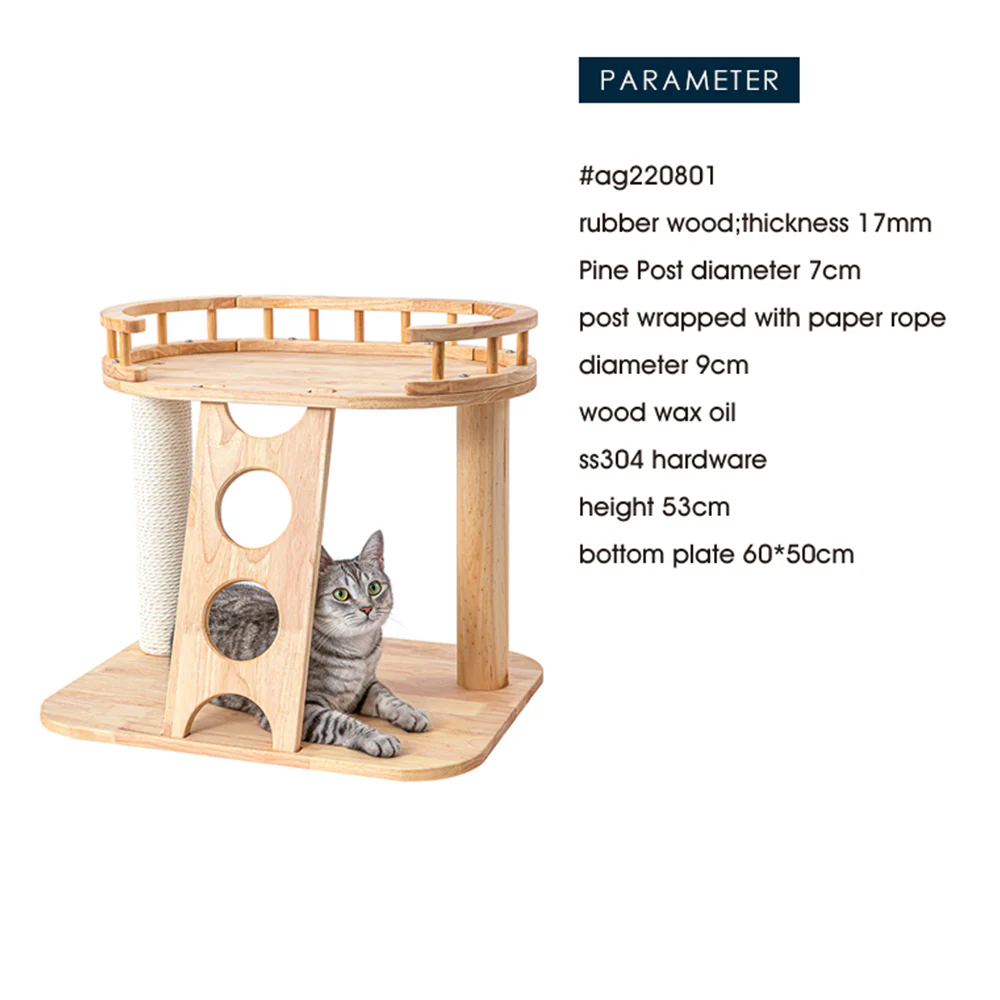HONEYPOTCAT MZ Happy Steps Wooden Cat Tree - 53cm ag220801 - Image 5