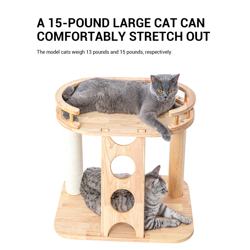 HONEYPOTCAT MZ Happy Steps Wooden Cat Tree - 53cm ag220801 - Image 6