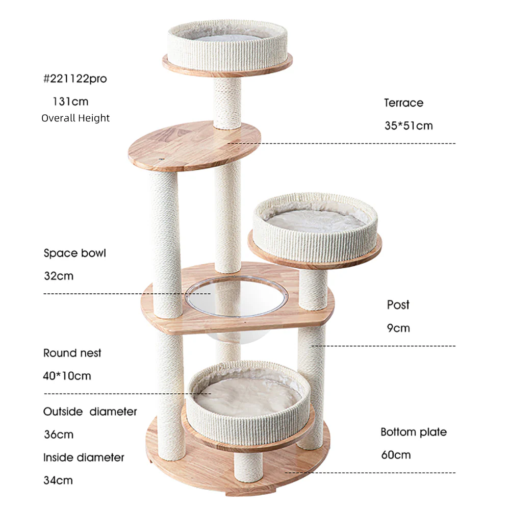 HONEYPOTCAT MZ Simple Joy Wood Cat Tower ag221122s/ag221122/ag221122pro - Image 9