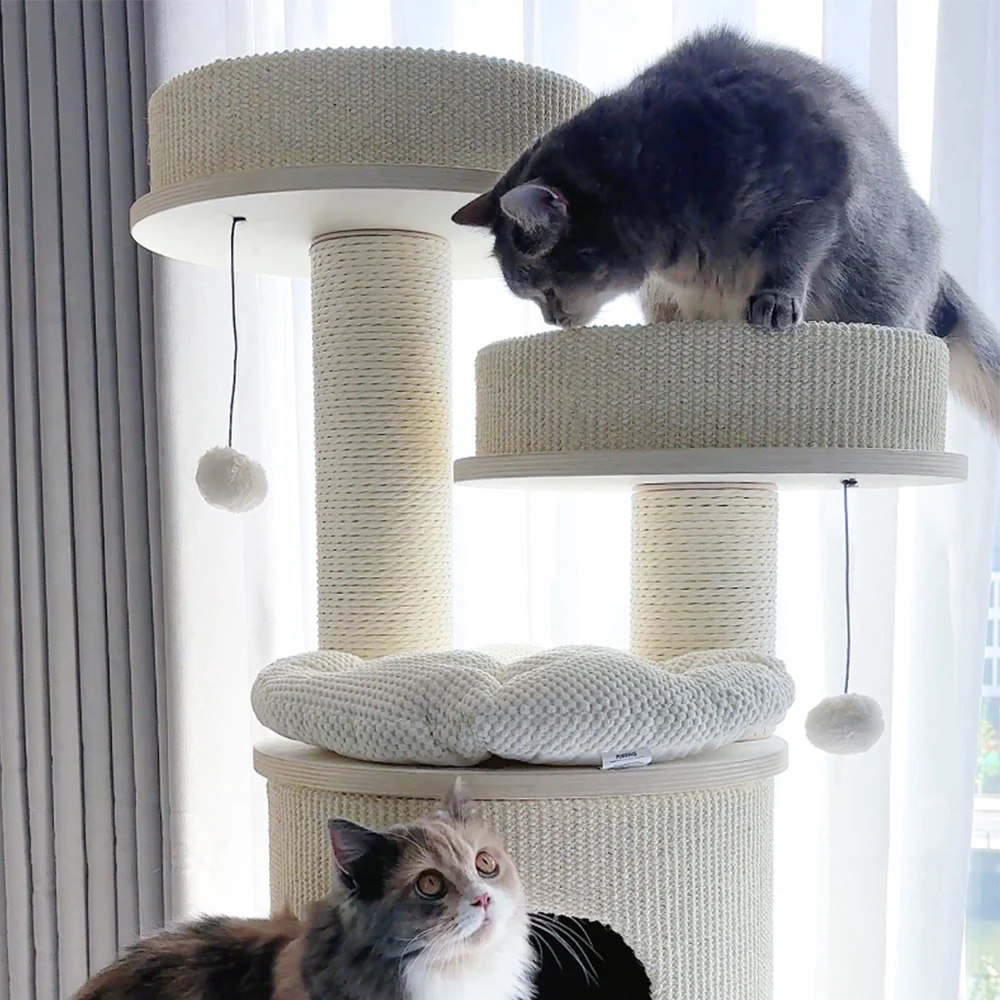 HONEYPOTCAT PURRING Multi-Level Sisal Barrel Cat Tower 182530/182530pro - Image 6