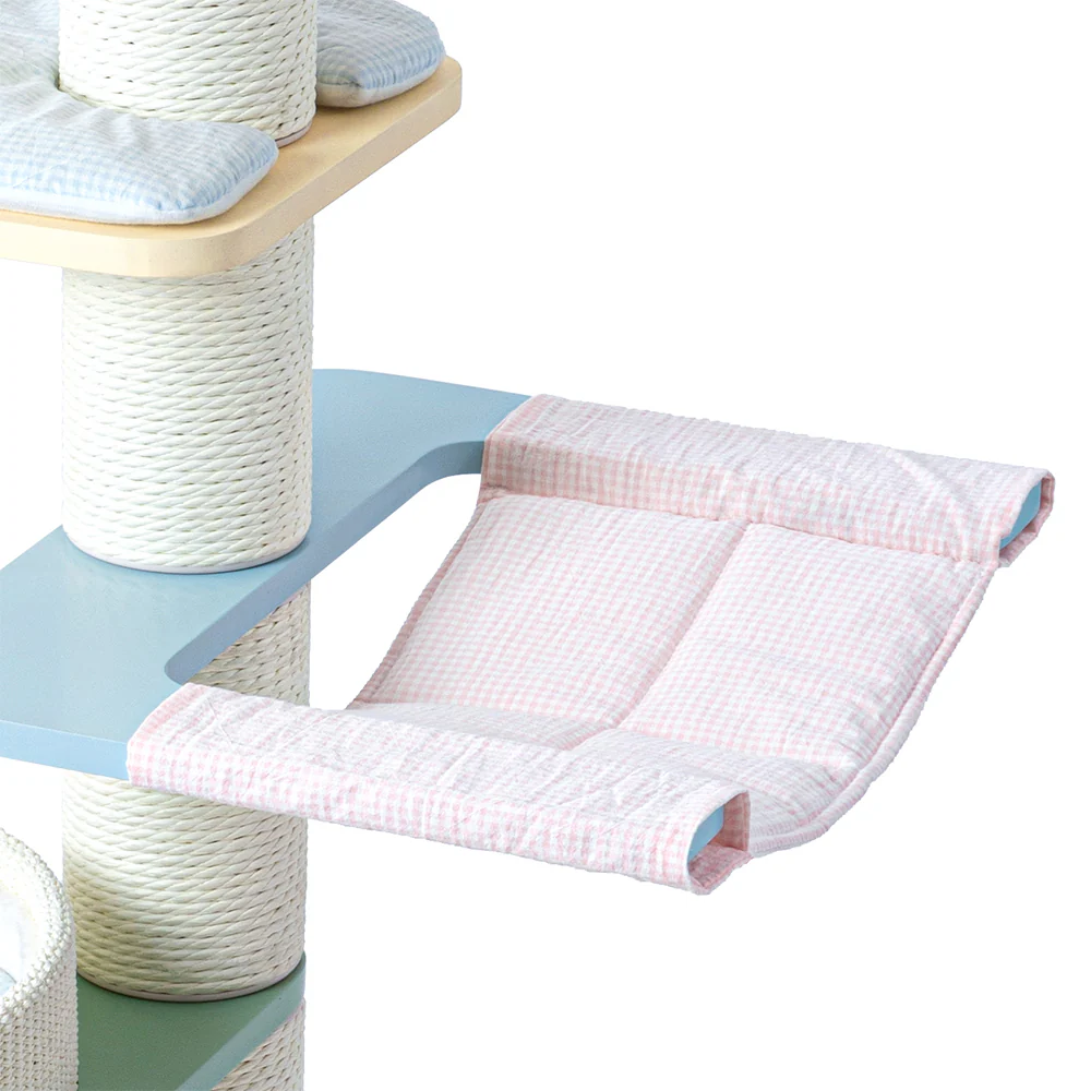 HONEYPOTCAT PURRING Multi-Tier Plush & Sisal Deluxe Cat Tree - 122cm - Macaron Edition mac182531mun - Image 4