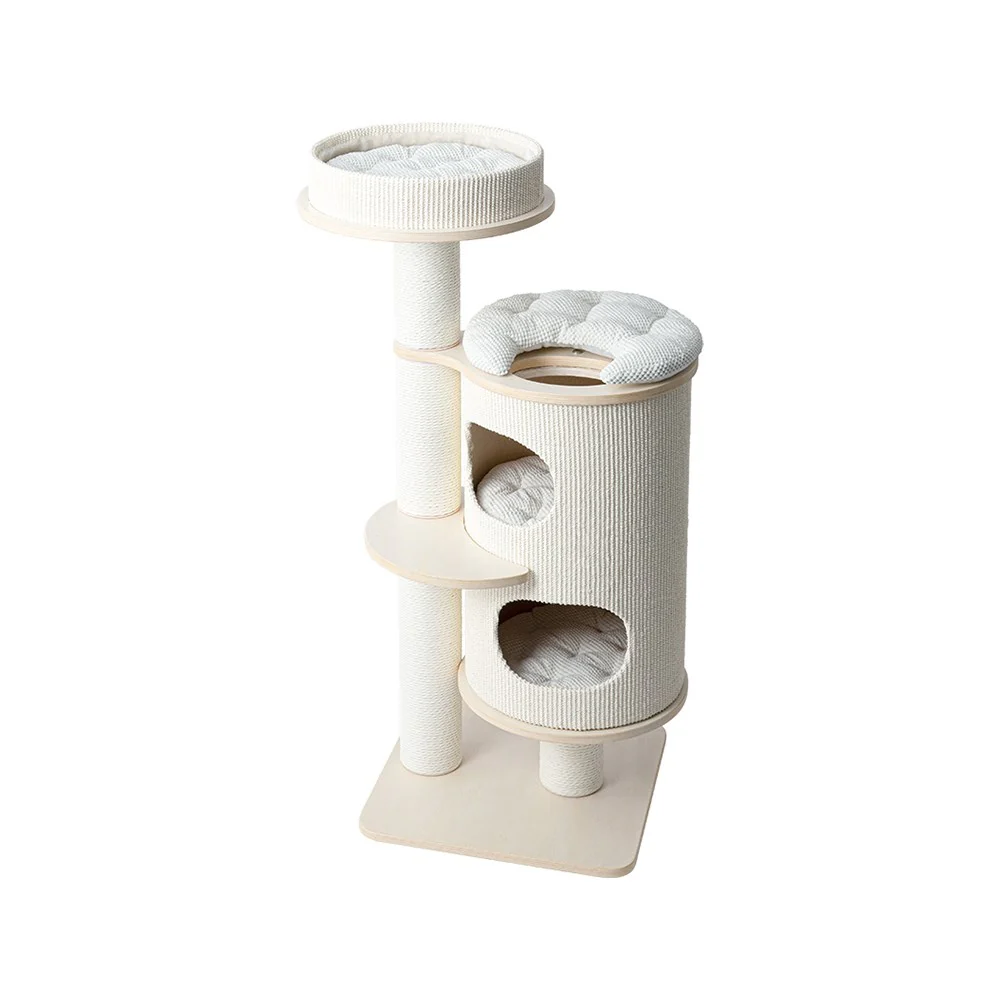 HONEYPOTCAT PURRING Plush & Sisal Barrel Cat Tower - 122cm 182532