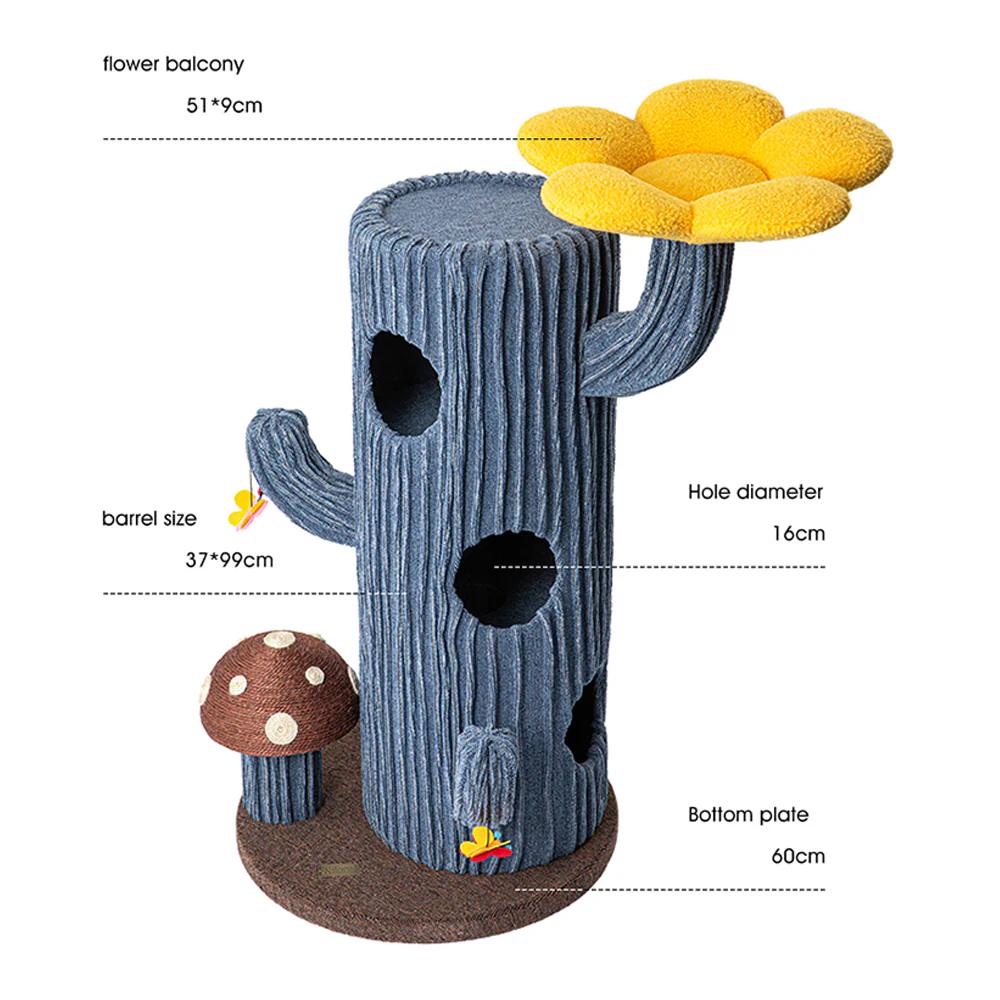 HONEYPOTCAT Solo Cactus Bloom Cat Tree - 120.5cm 220601b/220601g - Image 4