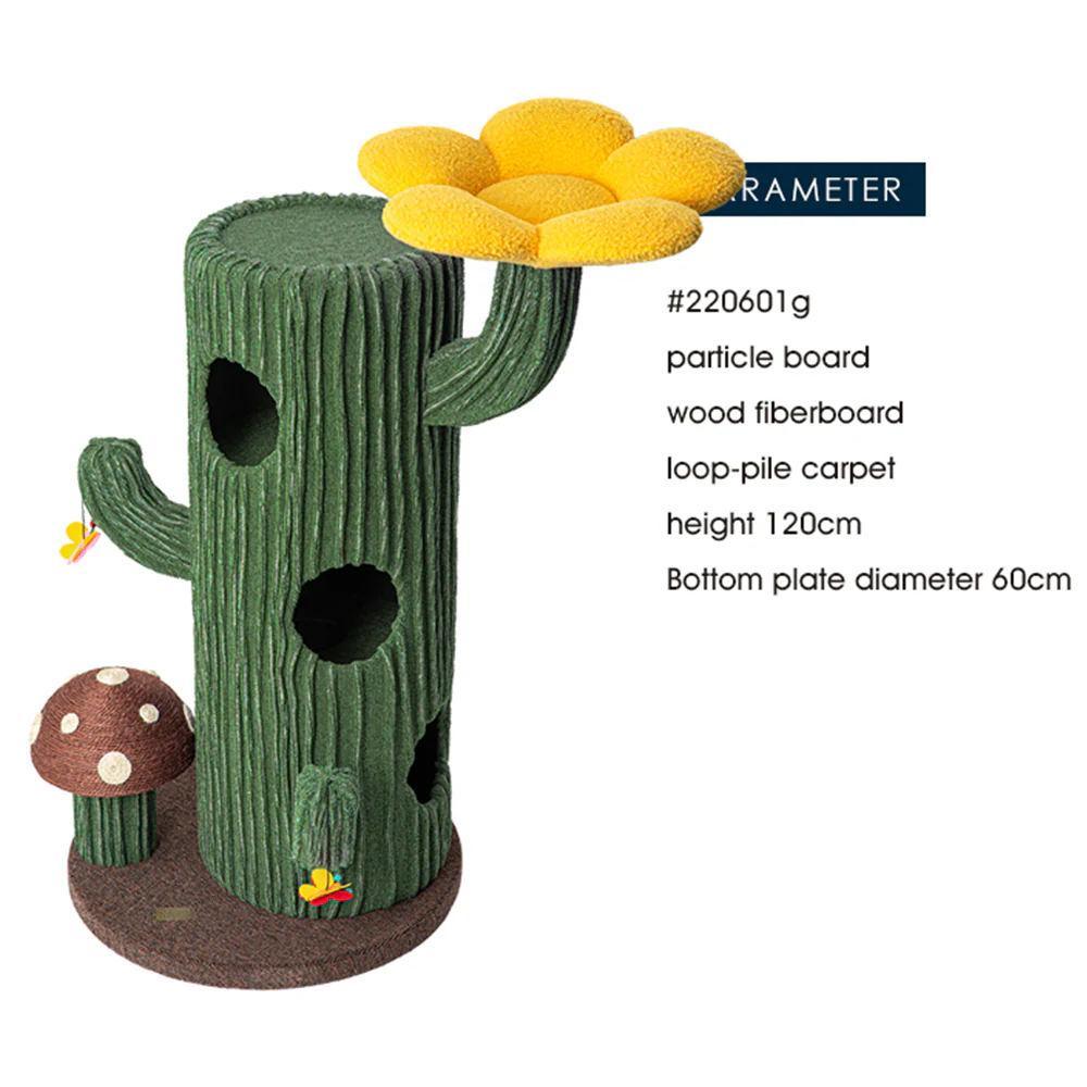 HONEYPOTCAT Solo Cactus Bloom Cat Tree - 120.5cm 220601b/220601g - Image 6
