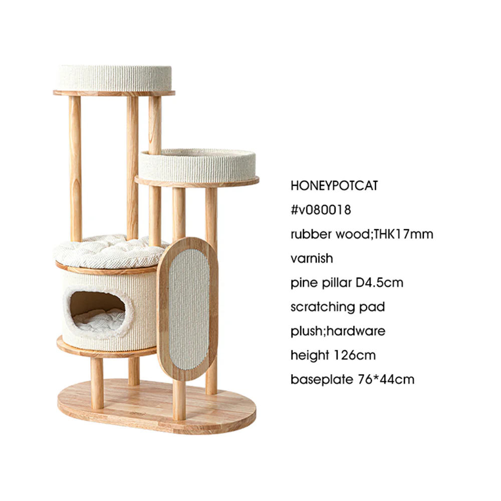 HONEYPOTCAT Varnished Solid Wood Cat Perch v080018/v080018pro - Image 4