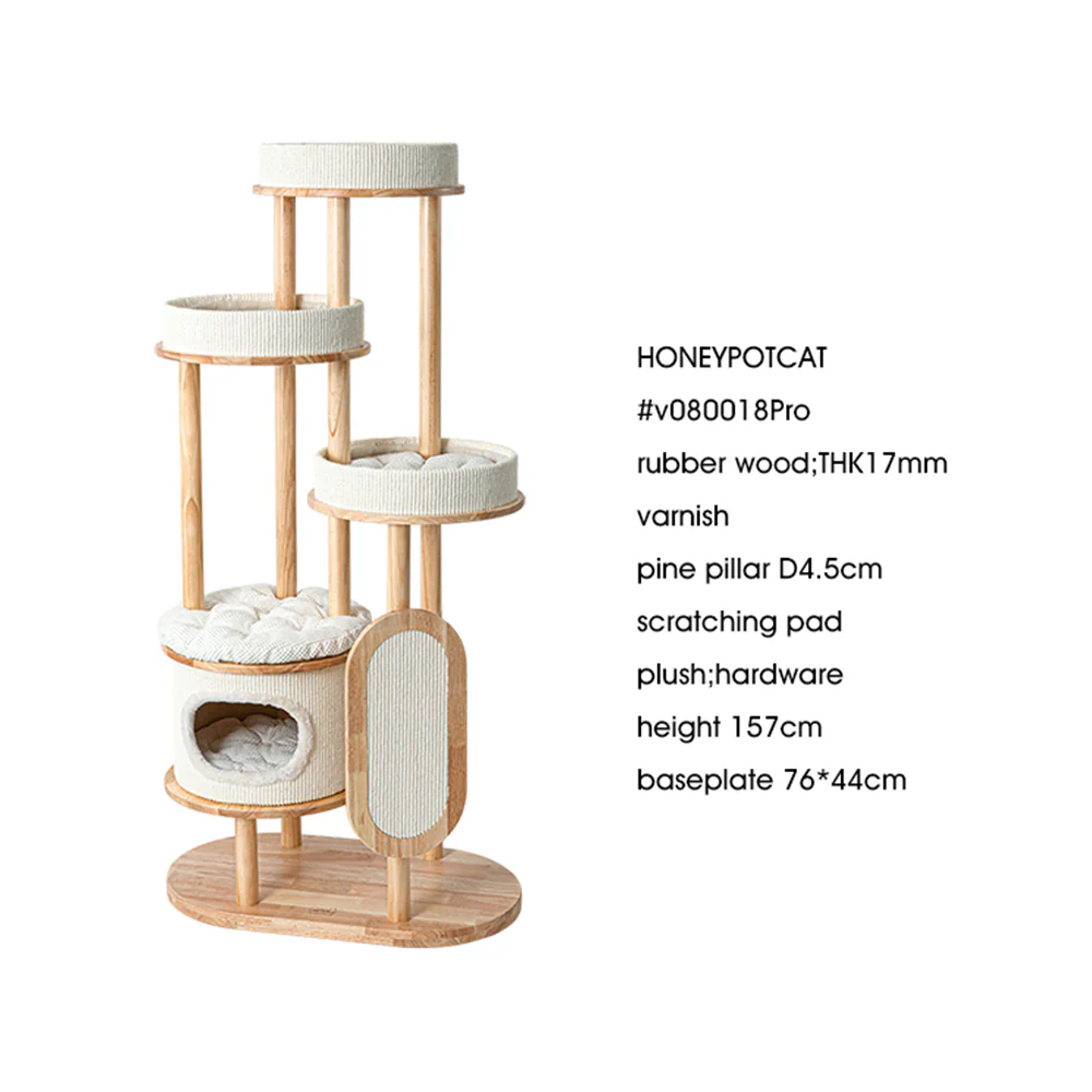 HONEYPOTCAT Varnished Solid Wood Cat Perch v080018/v080018pro - Image 5