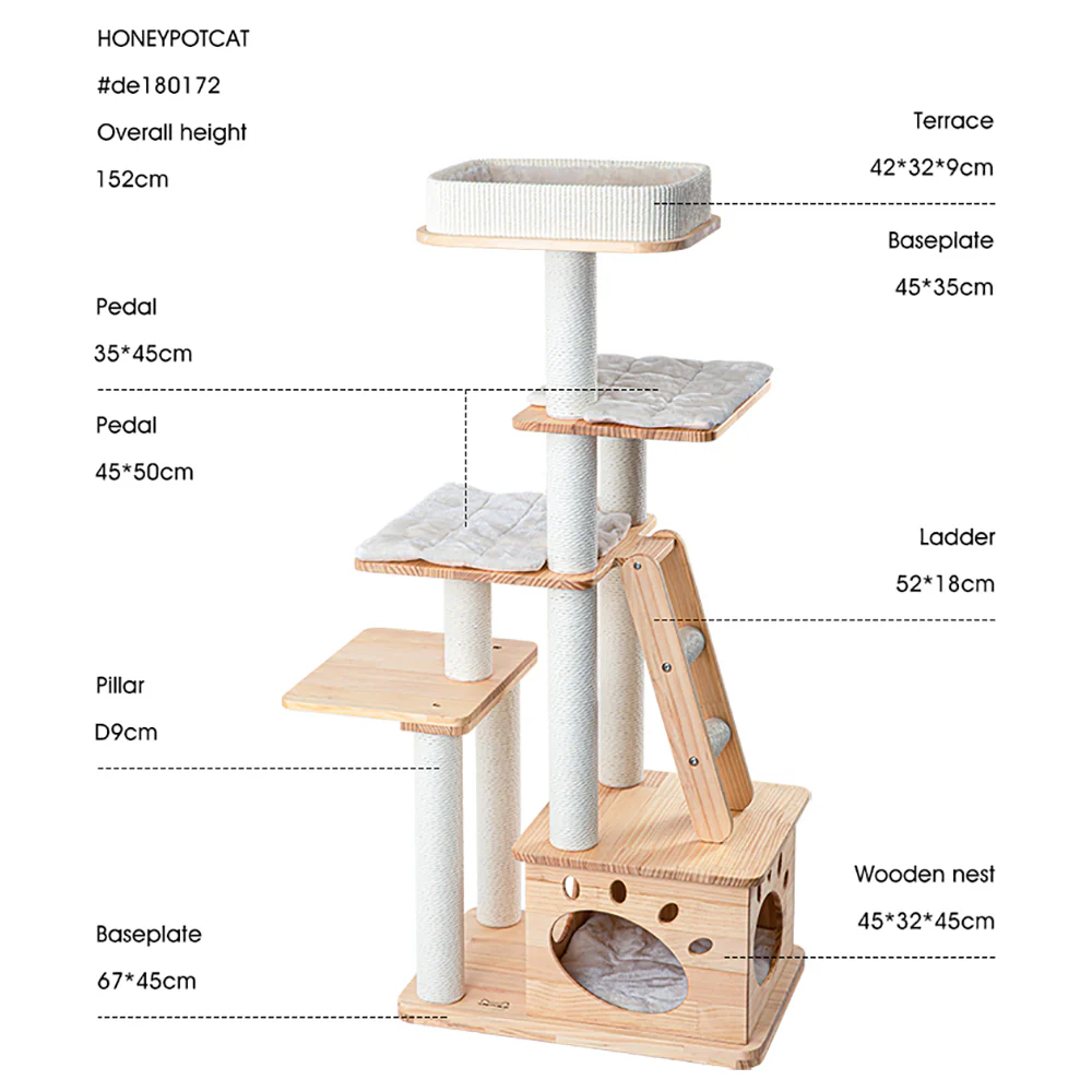 HONEYPOTCAT Wood Retreat Cat Furniture de180172/de180172pro/de180172ext - Image 6