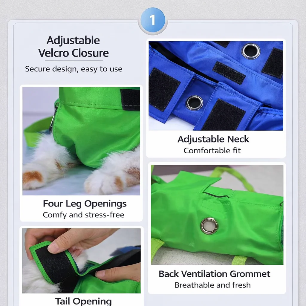 HOOPET Cat Grooming & Restraint Bag – Nail Trimming, Medication & Vet Care Aid - Image 2