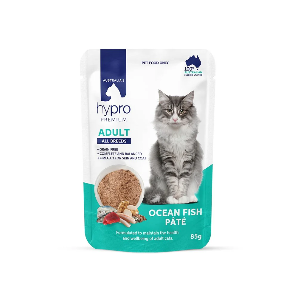 HYPRO PREMIUM Grain Free Ocean Fish Pate Adult Wet Cat Food 85gx12