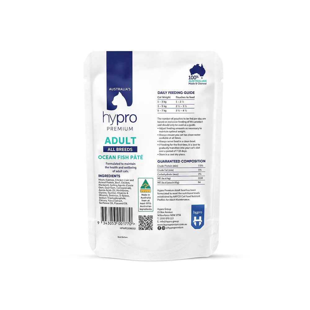 HYPRO PREMIUM Grain Free Ocean Fish Pate Adult Wet Cat Food 85gx12 - Image 3