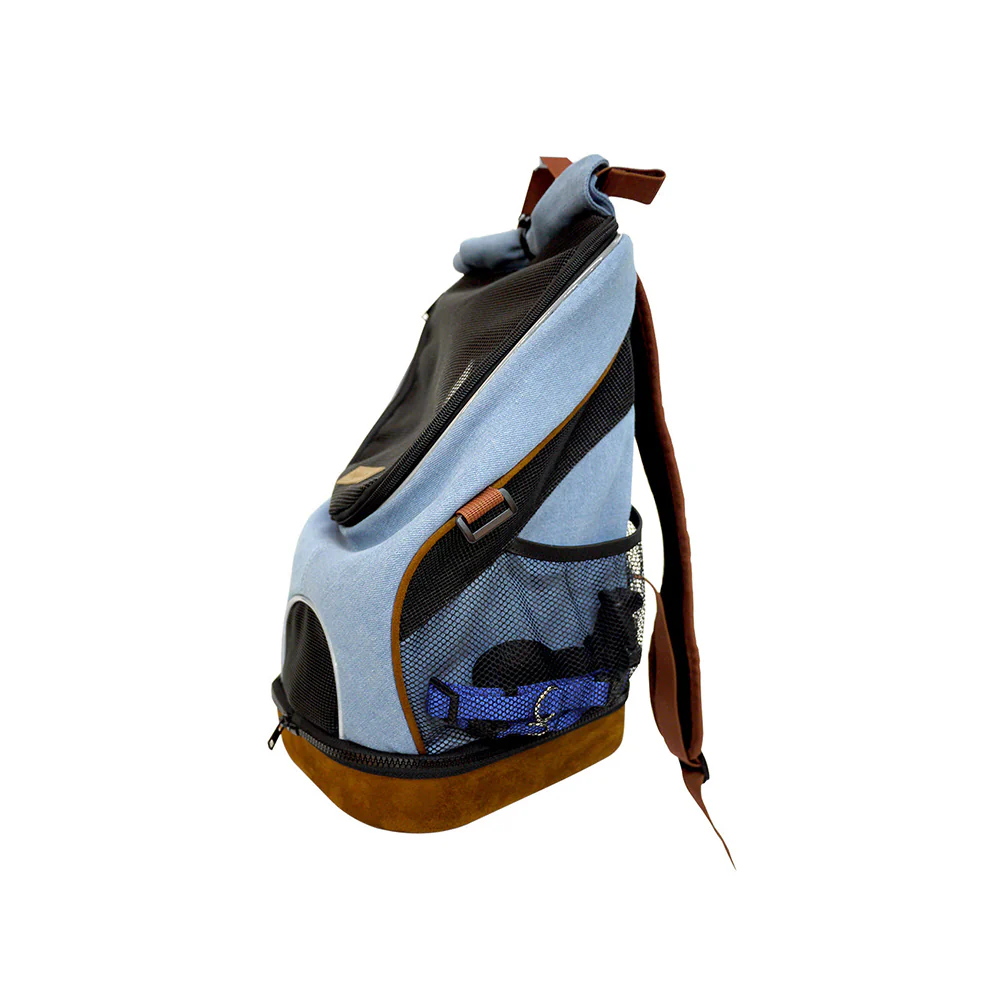 IBIYAYA Denim Fun Lightweight Ventilated Backpack Pet Carrier - Image 2