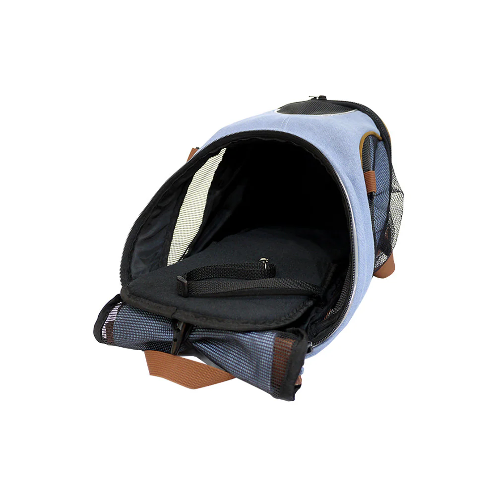IBIYAYA Denim Fun Lightweight Ventilated Backpack Pet Carrier - Image 3