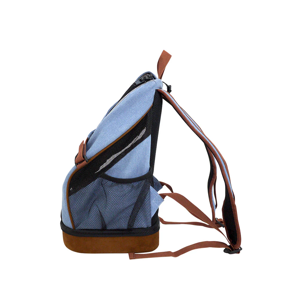 IBIYAYA Denim Fun Lightweight Ventilated Backpack Pet Carrier - Image 4