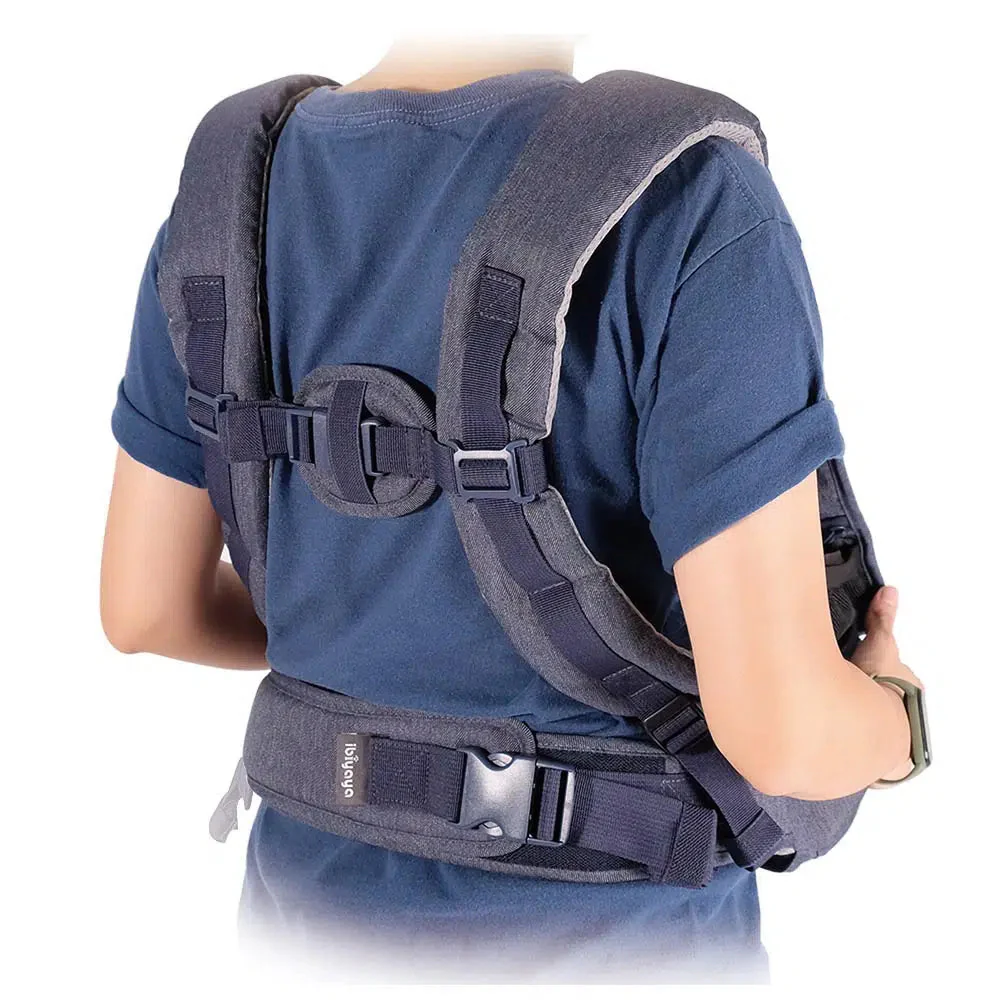IBIYAYA Hug Pack Padded & Mesh Dog Sling Carrier - Denim Blue - Image 6