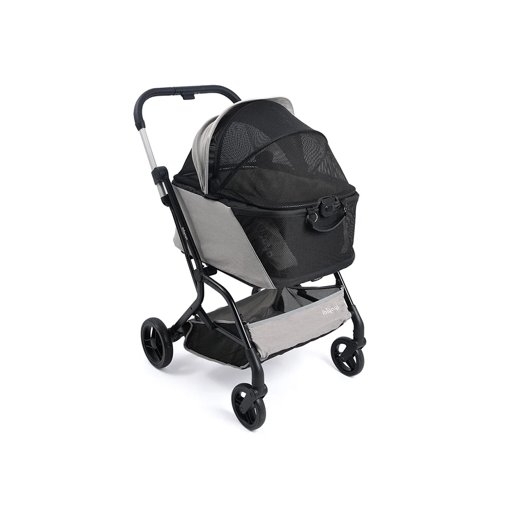 IBIYAYA InstaCollapse Detachable Dog Stroller and Pet Car Seat Carrier Combo – Taupe - Image 13