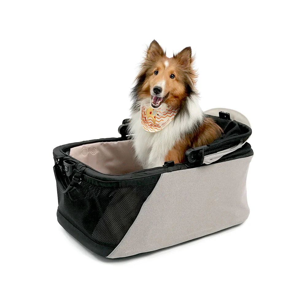 IBIYAYA InstaCollapse Detachable Dog Stroller and Pet Car Seat Carrier Combo – Taupe - Image 2