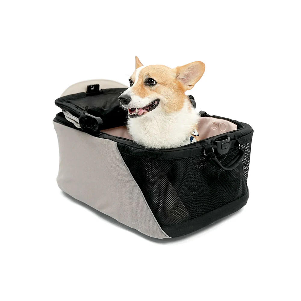 IBIYAYA InstaCollapse Detachable Dog Stroller and Pet Car Seat Carrier Combo – Taupe - Image 8