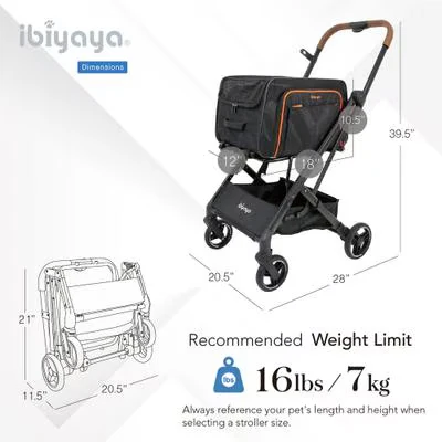 IBIYAYA JetPaw 3-IN-1 Pet Stroller with Removable Carrier - Image 7