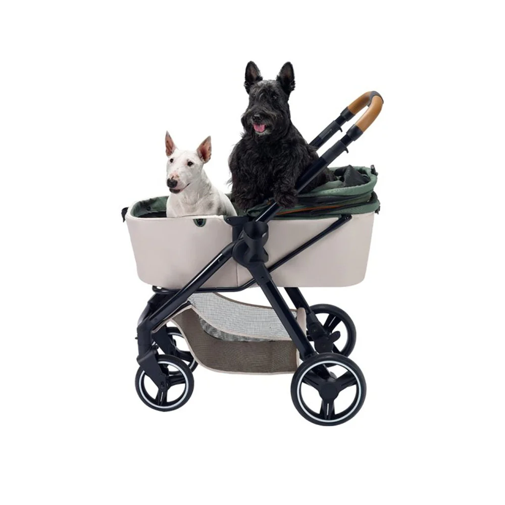 IBIYAYA Luxury Retro Style Foldable Pet Stroller For Up To 30Kg - Image 6