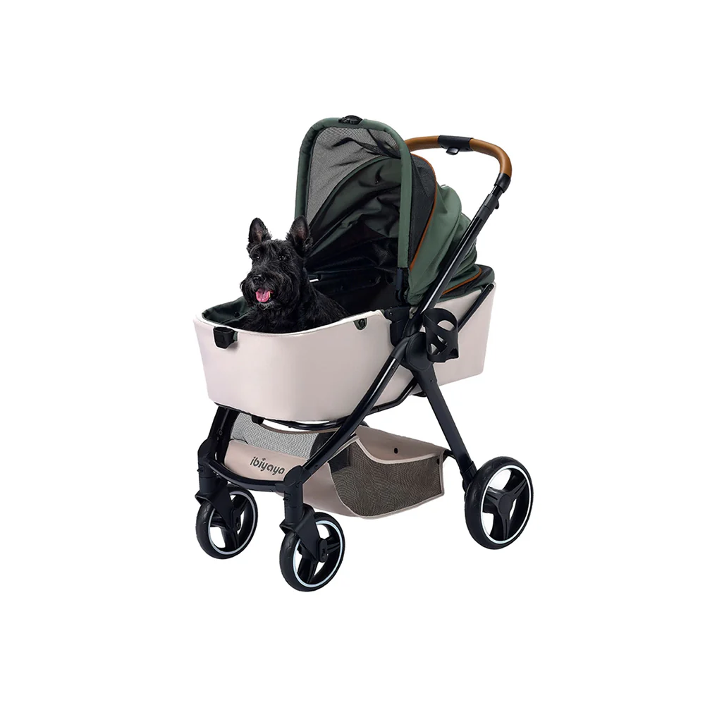 IBIYAYA Luxury Retro Style Foldable Pet Stroller For Up To 30Kg - Image 7