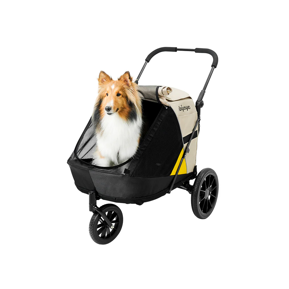 IBIYAYA Minika 3-in-1 Pet Stroller System Foldable Dog Bicycle Trailer & Indoor-Outdoor Kennel – Arizona Tan - Image 15