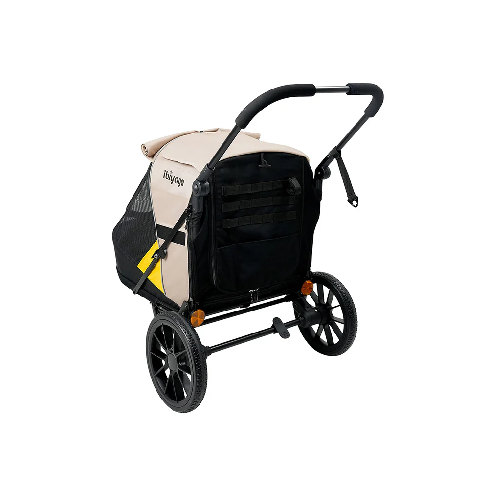 IBIYAYA Minika 3-in-1 Pet Stroller System Foldable Dog Bicycle Trailer & Indoor-Outdoor Kennel – Arizona Tan - Image 20