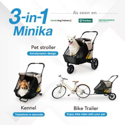 IBIYAYA Minika 3-in-1 Pet Stroller System Foldable Dog Bicycle Trailer & Indoor-Outdoor Kennel – Arizona Tan - Image 7