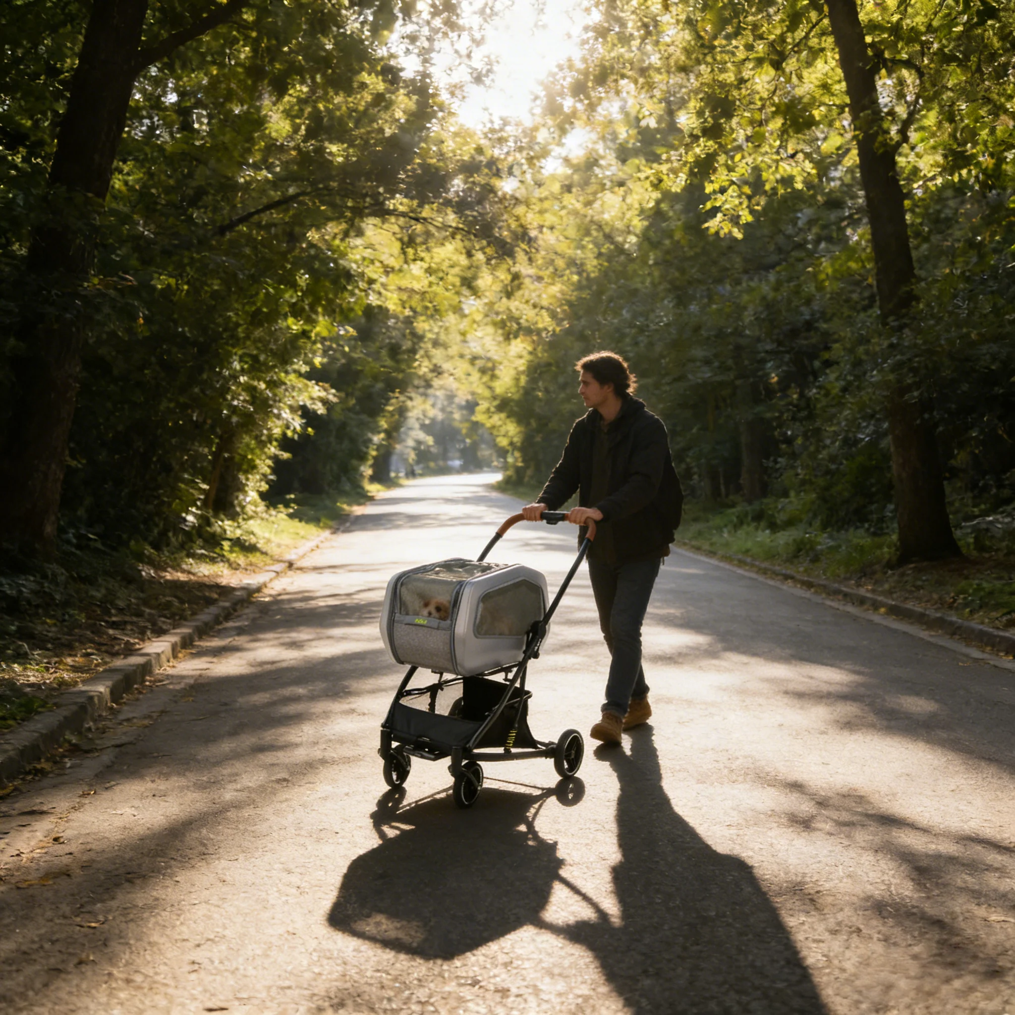 IBIYAYA NeoRider Multipurpose Detachable Pet Stroller - Silver Mist - Image 4