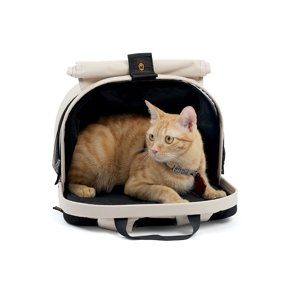 IBIYAYA Panorama Zipper-Free Small Pet Travel Carrier - Buttermilk - Image 2