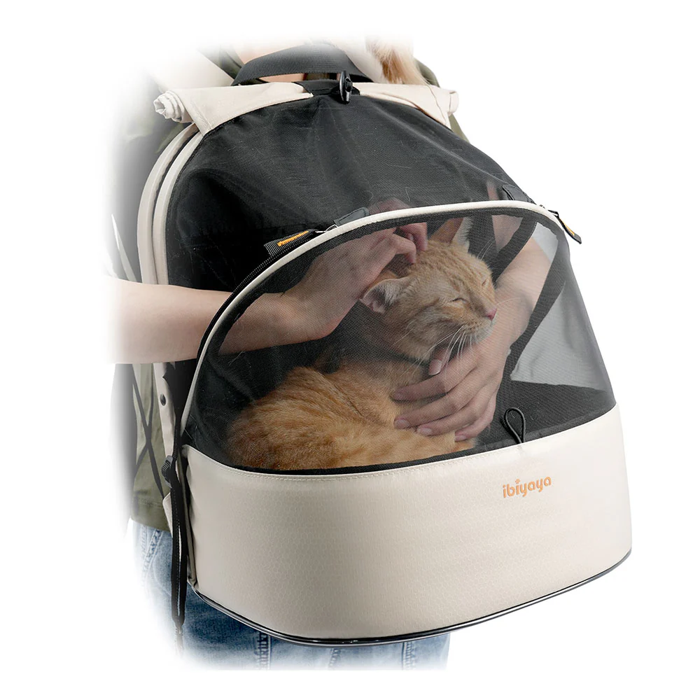 IBIYAYA Panorama Zipper-Free Small Pet Travel Carrier - Buttermilk - Image 3