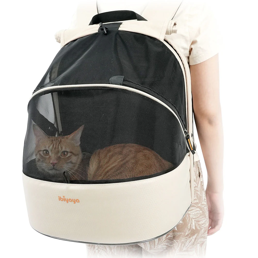 IBIYAYA Panorama Zipper-Free Small Pet Travel Carrier - Buttermilk - Image 5