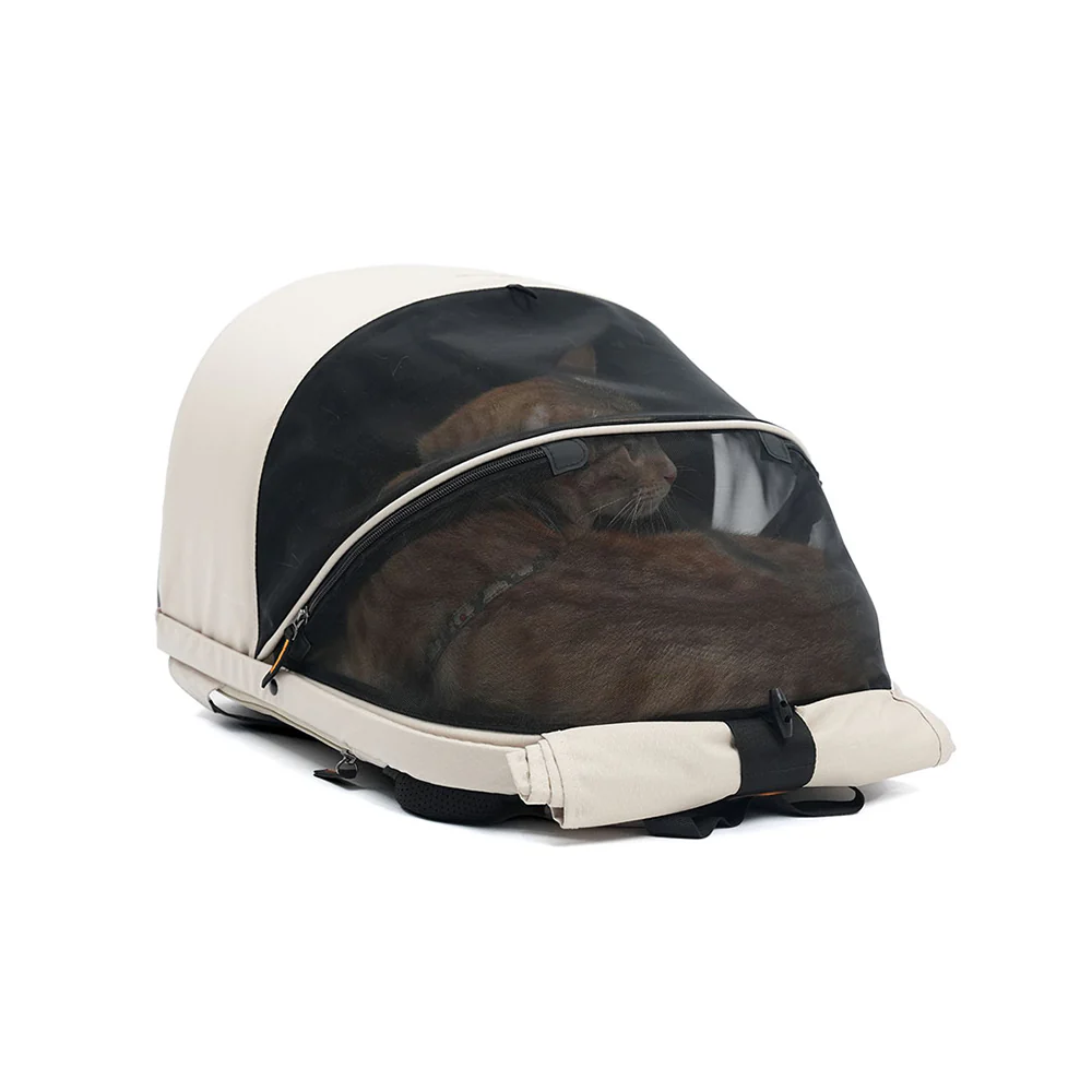 IBIYAYA Panorama Zipper-Free Small Pet Travel Carrier - Buttermilk - Image 6