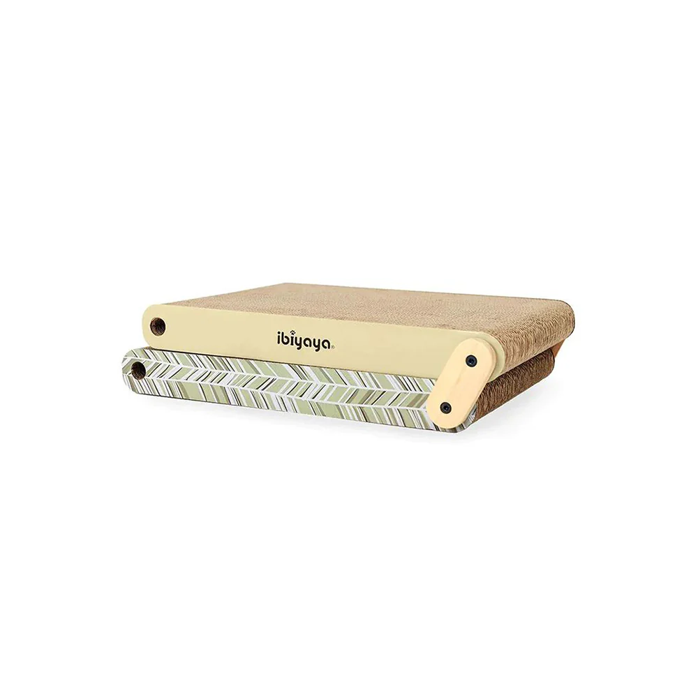 IBIYAYA Sage Green Fold-Out Cardboard Cat Scratcher