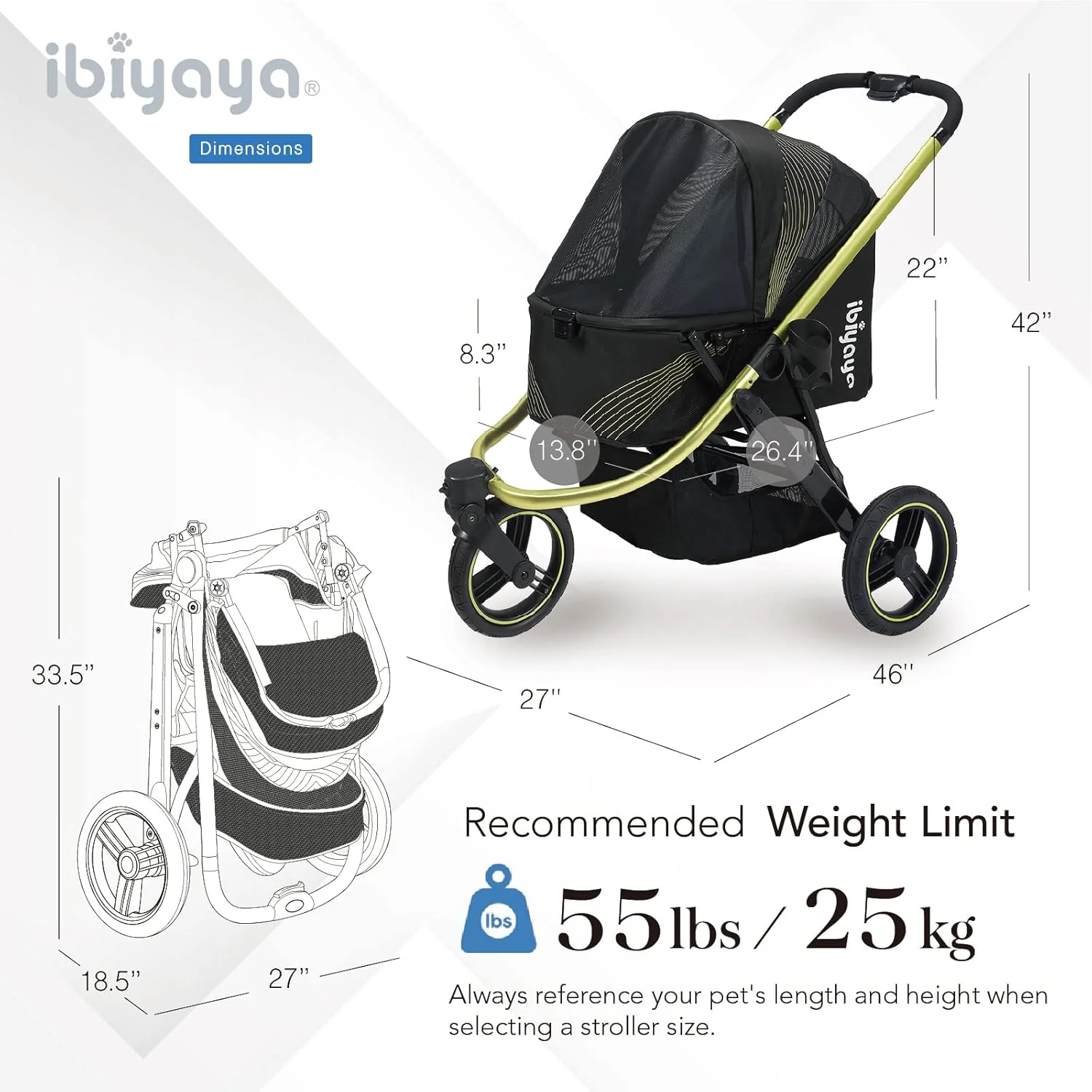 IBIYAYA The Beast Pet Jogging Stroller - Image 8